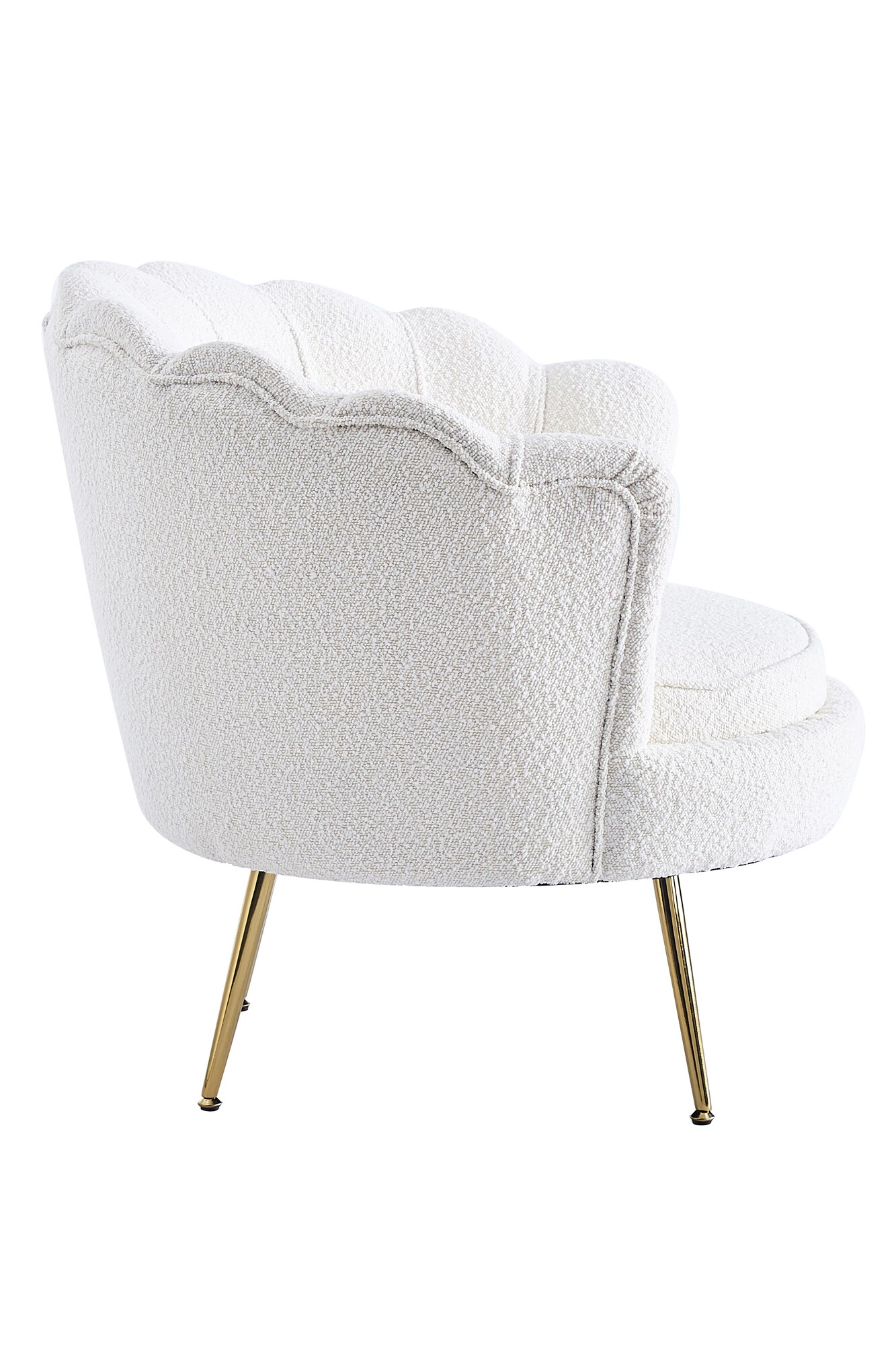 Muschelsessel Bouclé Stoff Relaxsessel Polstersessel Ohrensessel Loungesessel