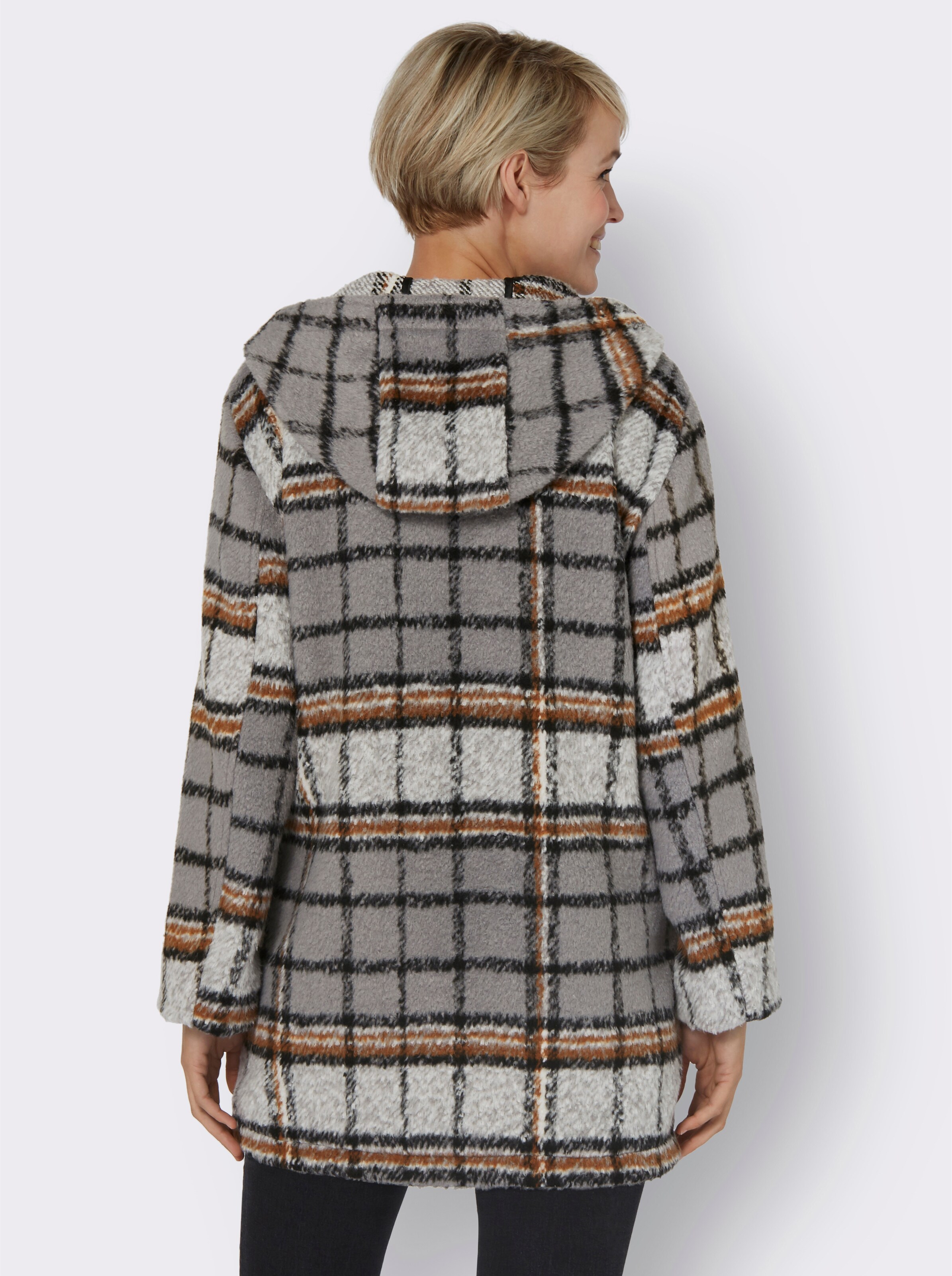 Longjacke mit Druckknopf-Leiste