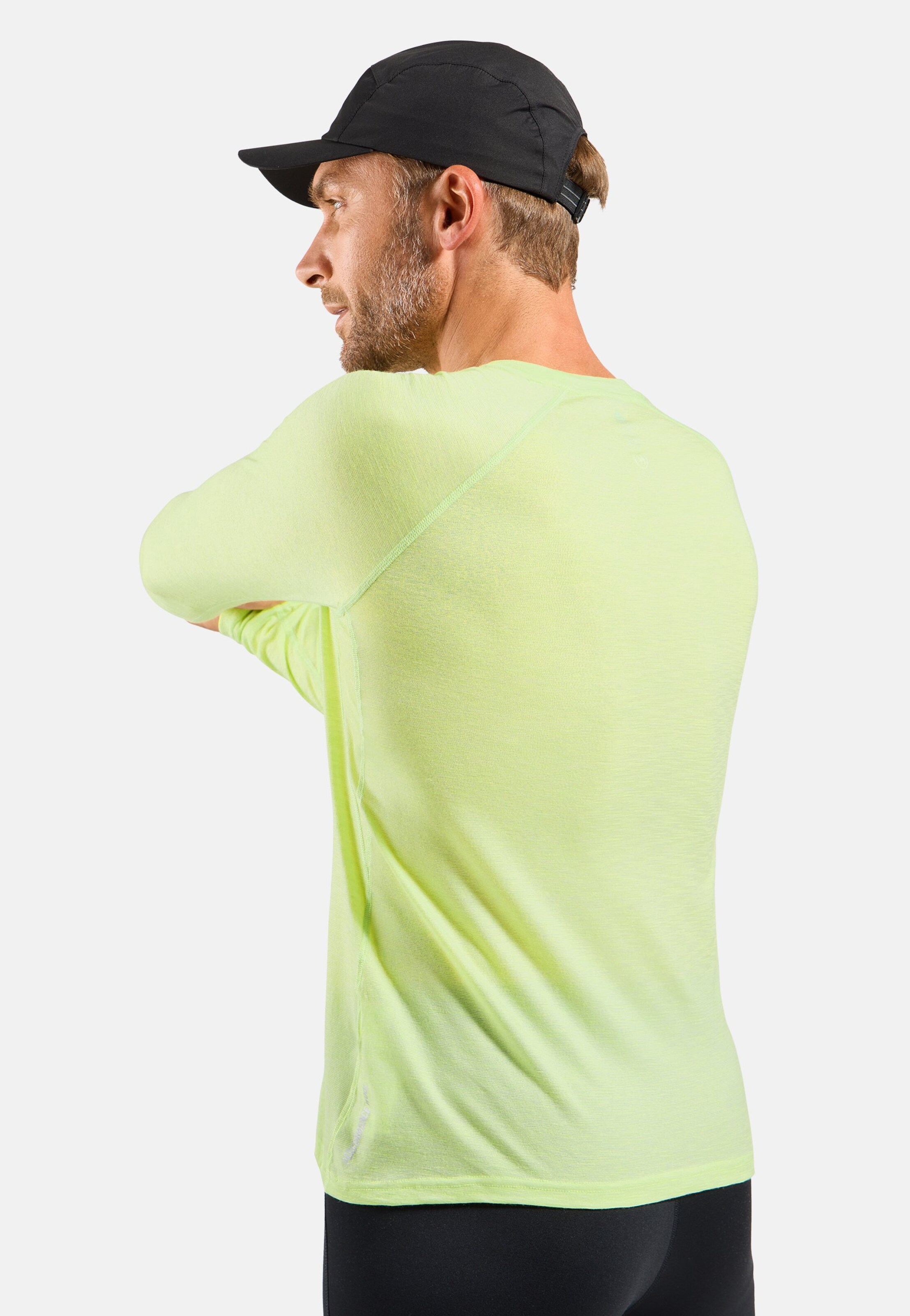 Langärmeliges X-Alp Performance Wool 115 Trailrunning-Shirt in shadow lime melange