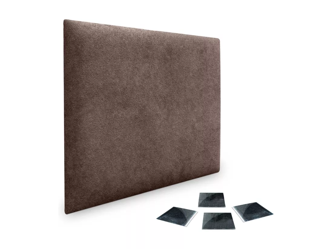 DHOME Lot de 1 Panneaux muraux en tissu auto-adhésifs Panneaux muraux absorbants acoustiques Protection contre les choc (Marron chocolat, 60x60cm, x1)