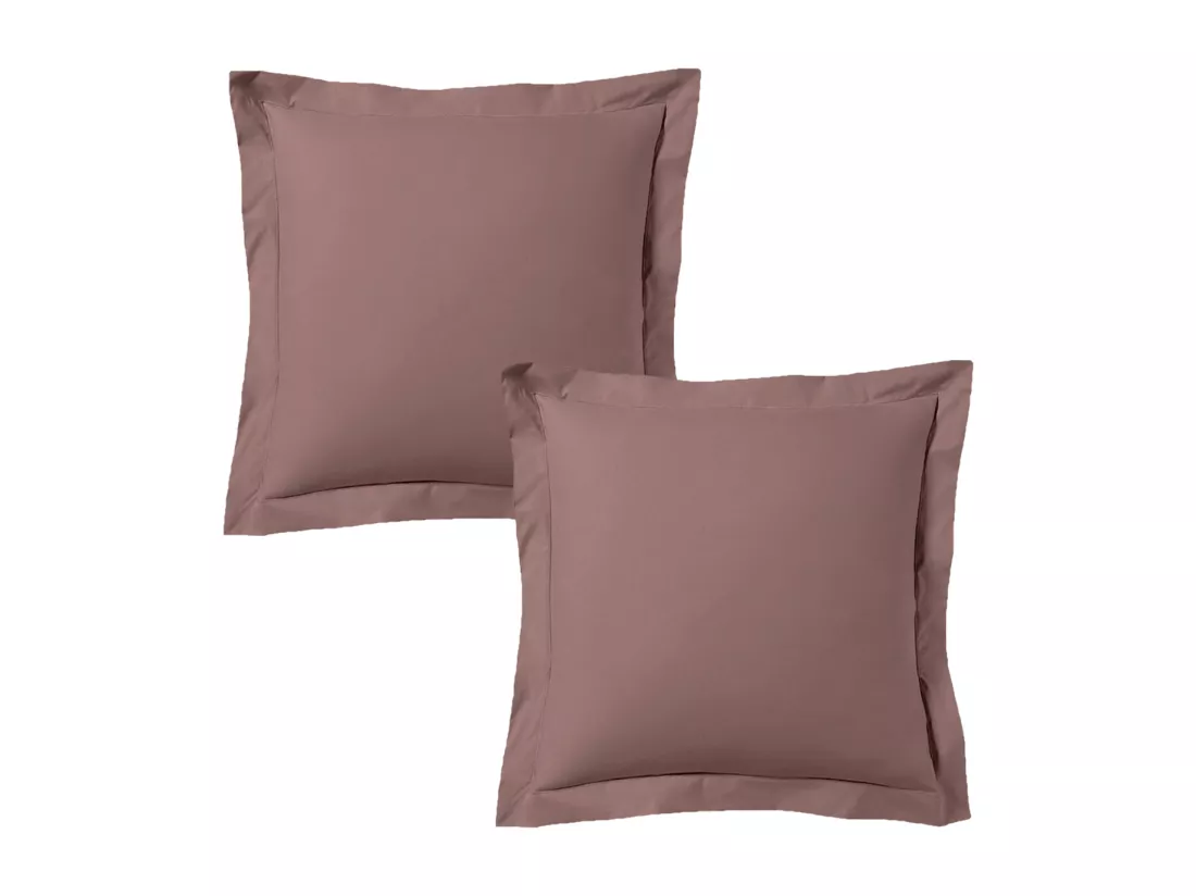 Lot de 2 taies d'oreiller 63x63 cm satin de coton