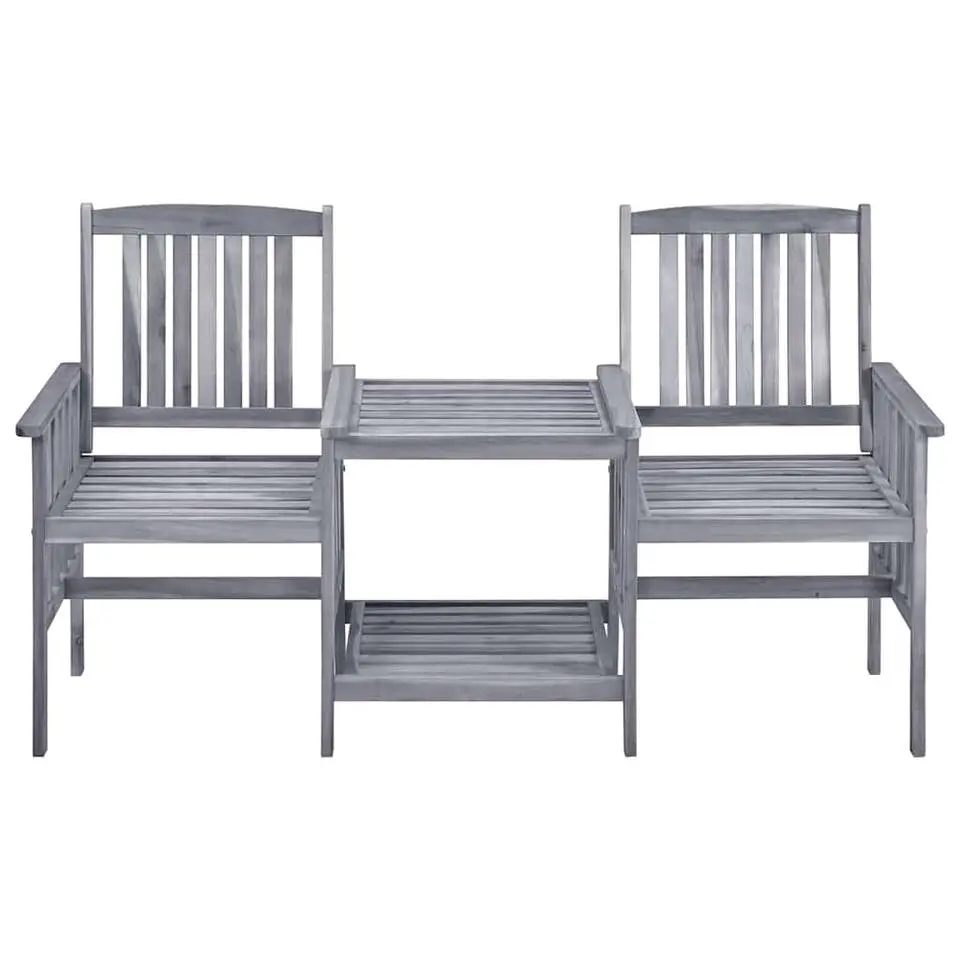 vidaXL - Bistroset - Grijs - Hout - 159x61x92 cm