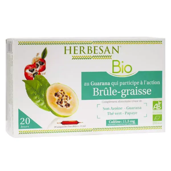 Herbesan Guaraná Orgânico Queimador de Gordura - 20 ampolas de 15ml