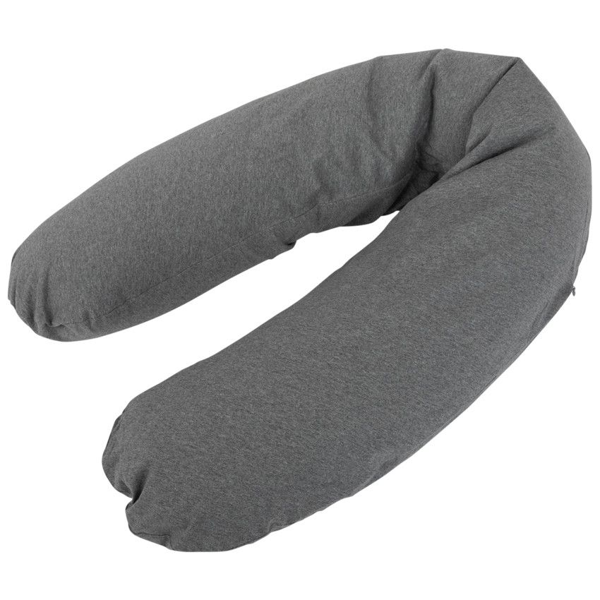 Housse coussin d'allaitement 160cm - Gris chiné - Ecru