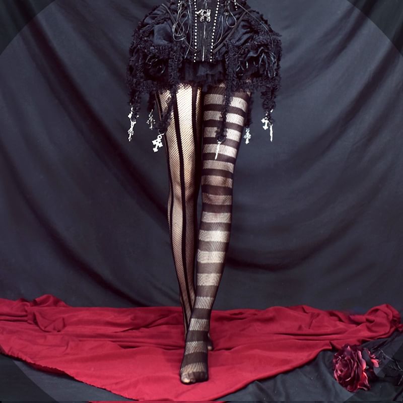 Sancus - Asymmetrische visnetpanty's