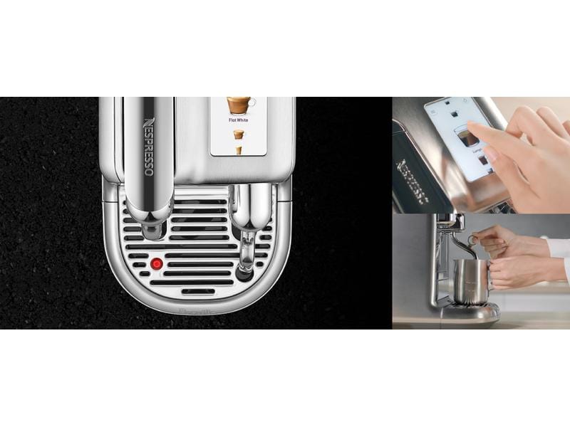 Sage Kaffeemaschine Nespresso Creatista Pro SNE900BSS Silbe Nespressomaschine der Original Line mit elektronischer Milchschaumeinstellung