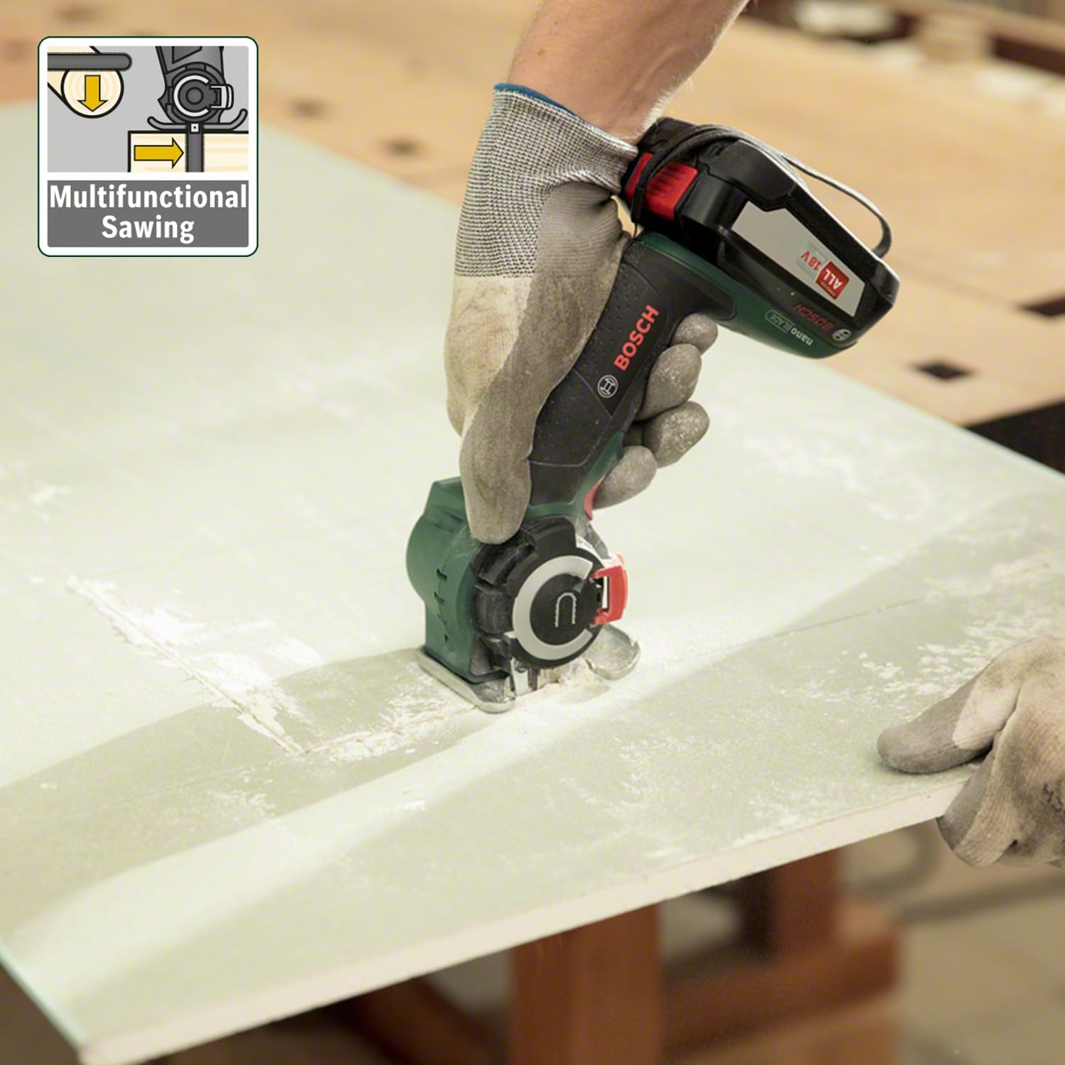 Bosch Akku Säge AdvancedCut 18 (ohne Akku, 18 Volt System, mit NanoBlade Technologie, im Karton)