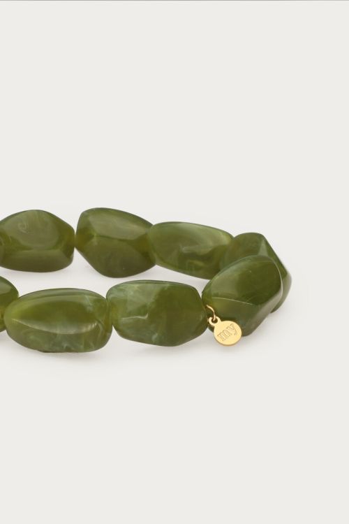 Groene armband met ovalen kralen