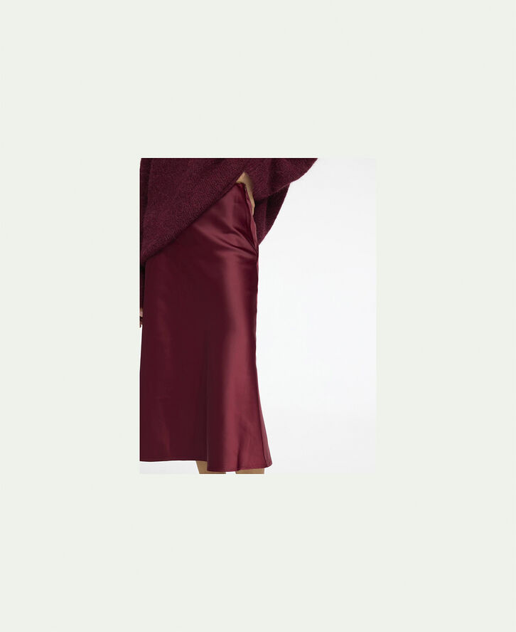 Selected Femme SLFLENA HW MIDI SKIRT NOOS Zinfandel