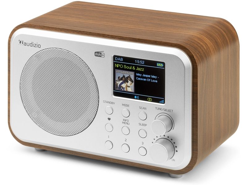 Audizio DAB  Radio Milan Dunkelbraun/Silber Kompaktes DAB  Radio mit Akku