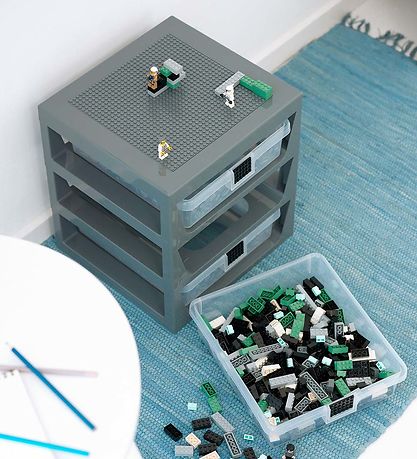 LEGO® Storage Aufbewahrung m. 3 Schubladen - 32x34x37 - Grau