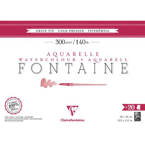 Clairefontaine Aquarellpapier FONTAINE Feinkorn