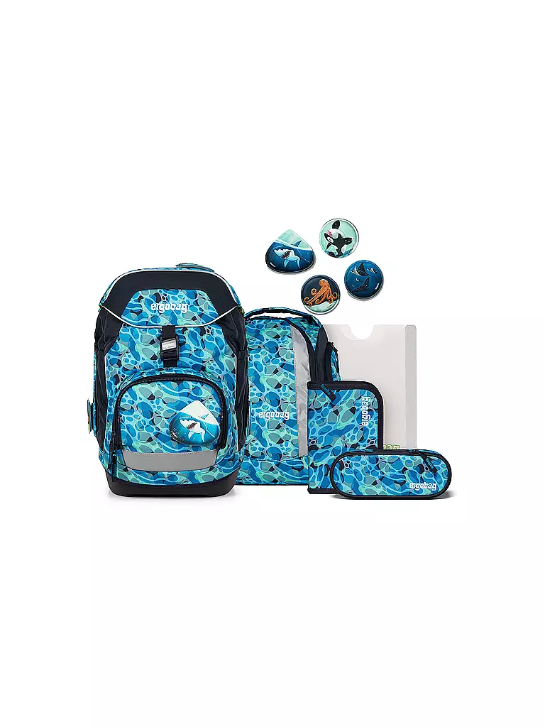 ERGOBAG Schultasche Set 5tlg Pack MRP Abtauchbär blau