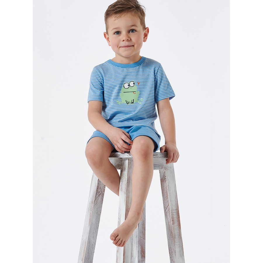 Schiesser Pyjama Natural Love Organic Cotton hellblau