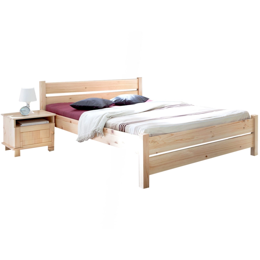 TICAA Massivholz Einzelbett Bora Kiefer Natur Natur