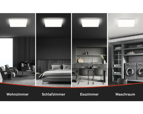 LED plafondlamp 18W 2400 lm 4000 K 29,3x29,3 cm Slank wit + achtergrondverlichting