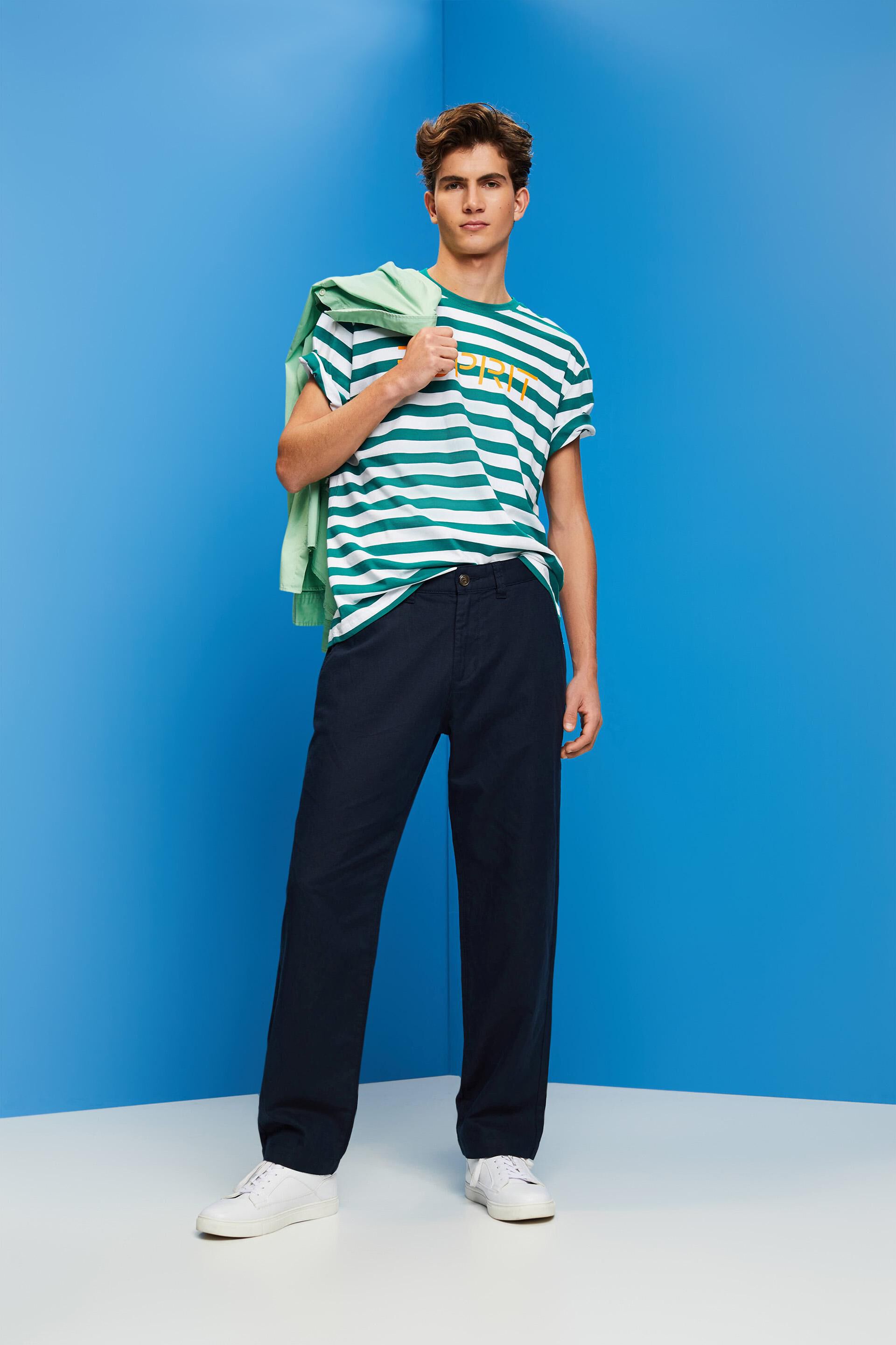 Pantalon en mélange de coton et de lin