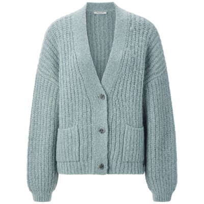 Damen-Strickjacke geknöpft, Petrol