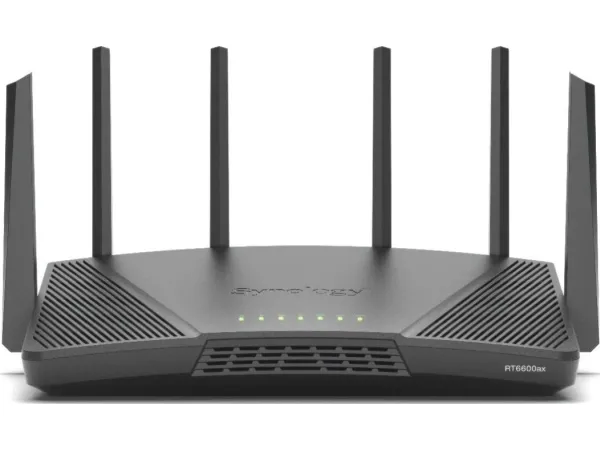 Synology RT6600AX - Trådløs router 4-port switch - 1GbE, 2.5GbE - WAN-porte: 2 - Wi-Fi 6 - Tri-Band