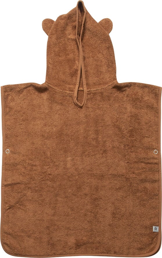 Sebra Poncho i frotté, Milo, sweet tea brown Orange