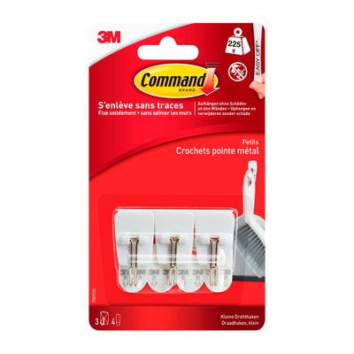 Command - Pack de 3 crochets et 4 languettes pointe métal