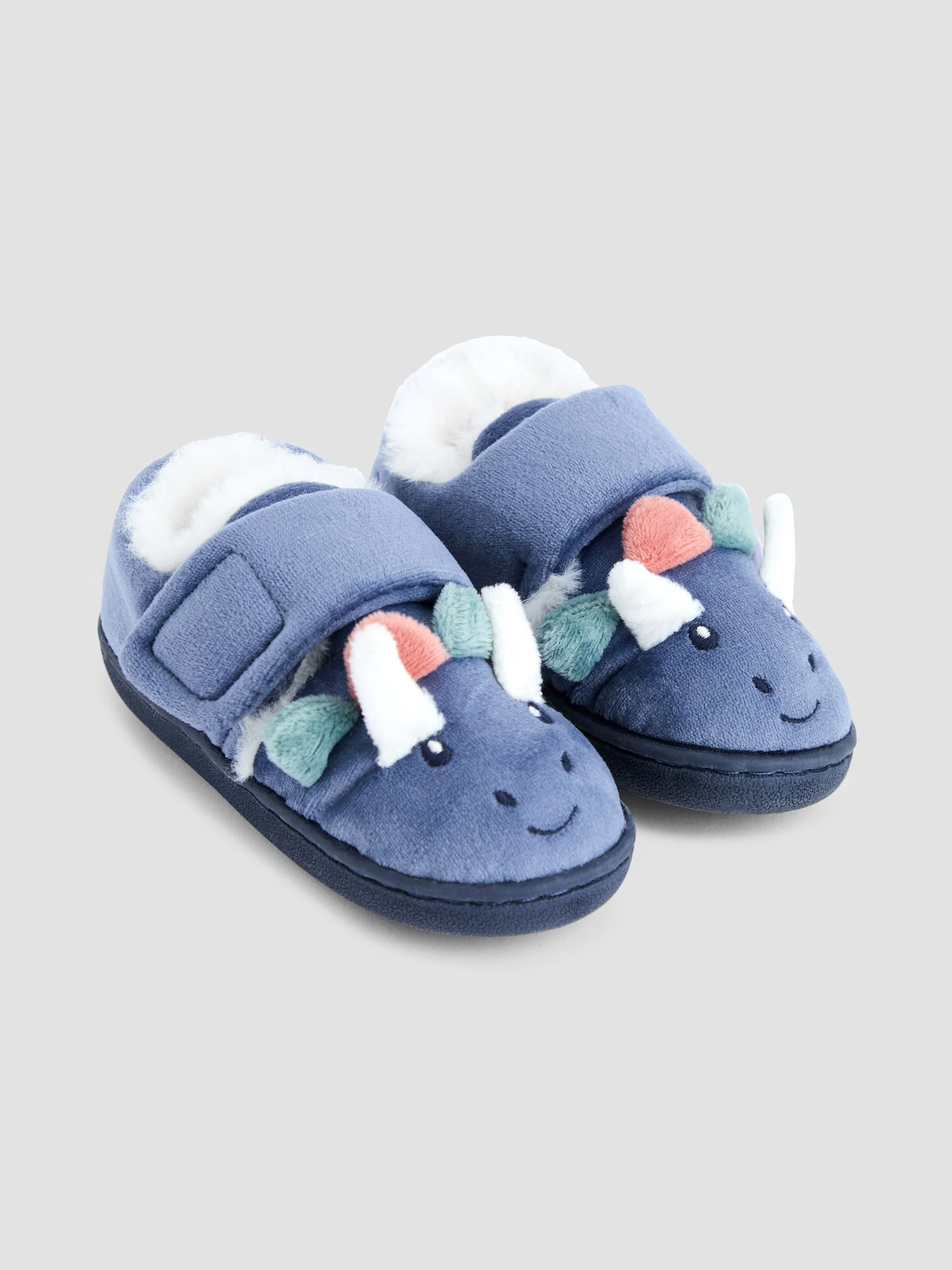 Blauw met dinosaurus - JoJo Maman Bébé Slipper Shoe