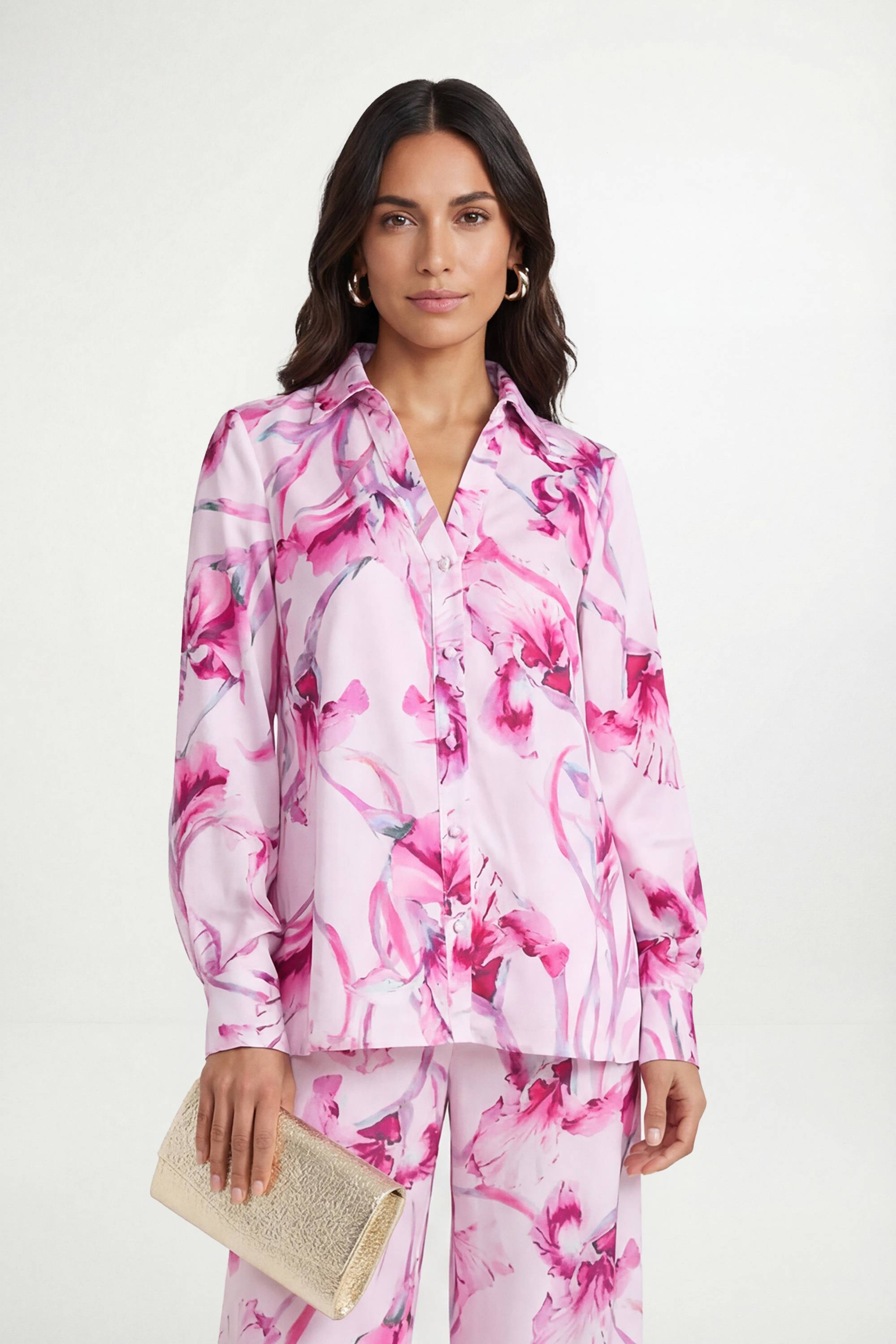 Wallis Ensemble Coordonné Chemise Satinée À Fleurs