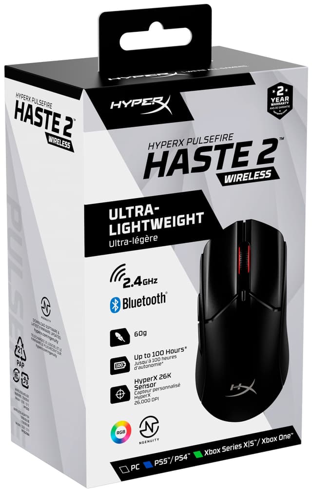 HyperX Pulsefire Haste 2 trådløs gaming-mus (sort)