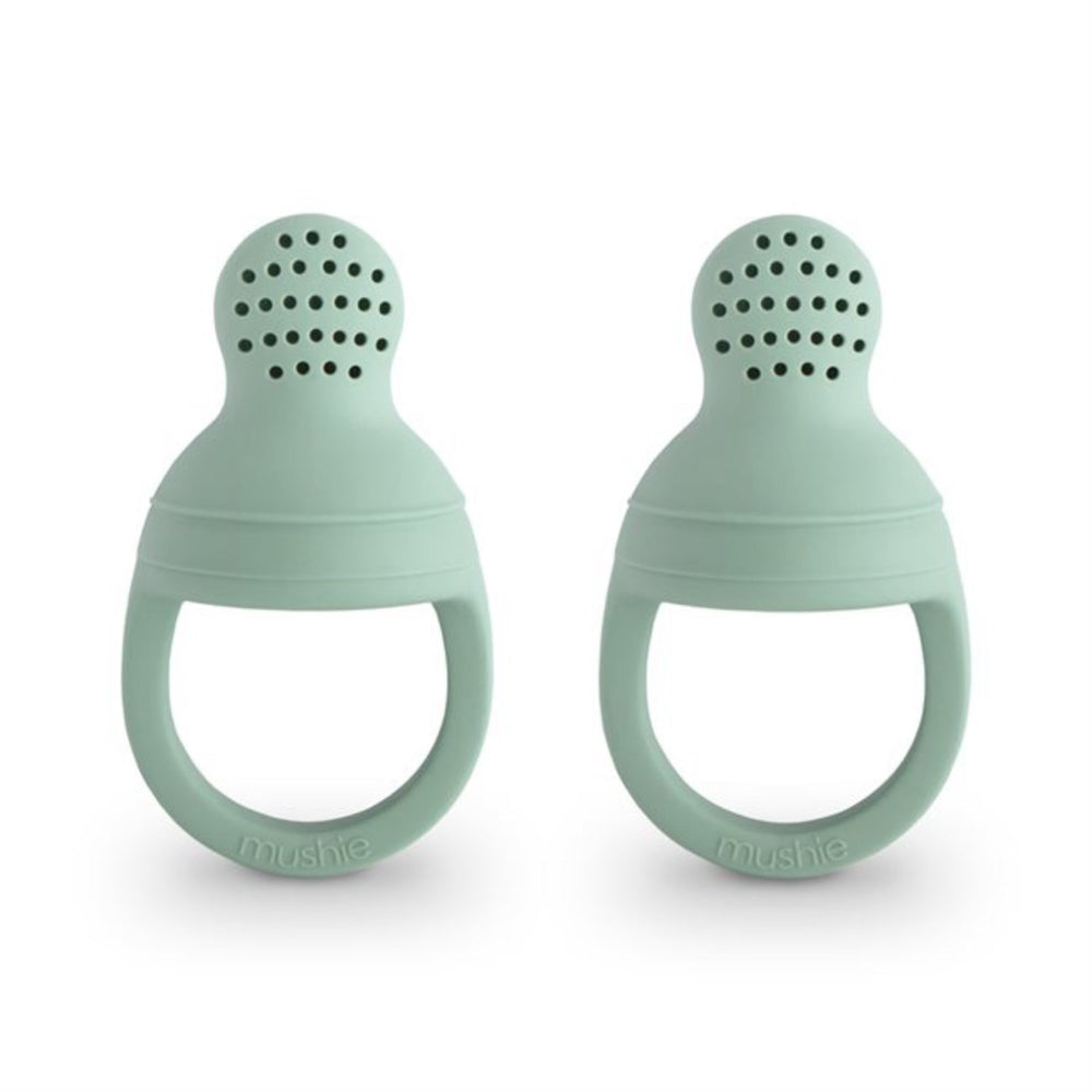 Køb Mushie Cambridge Blue Silikone Fresh Food Feeder 2-Pak