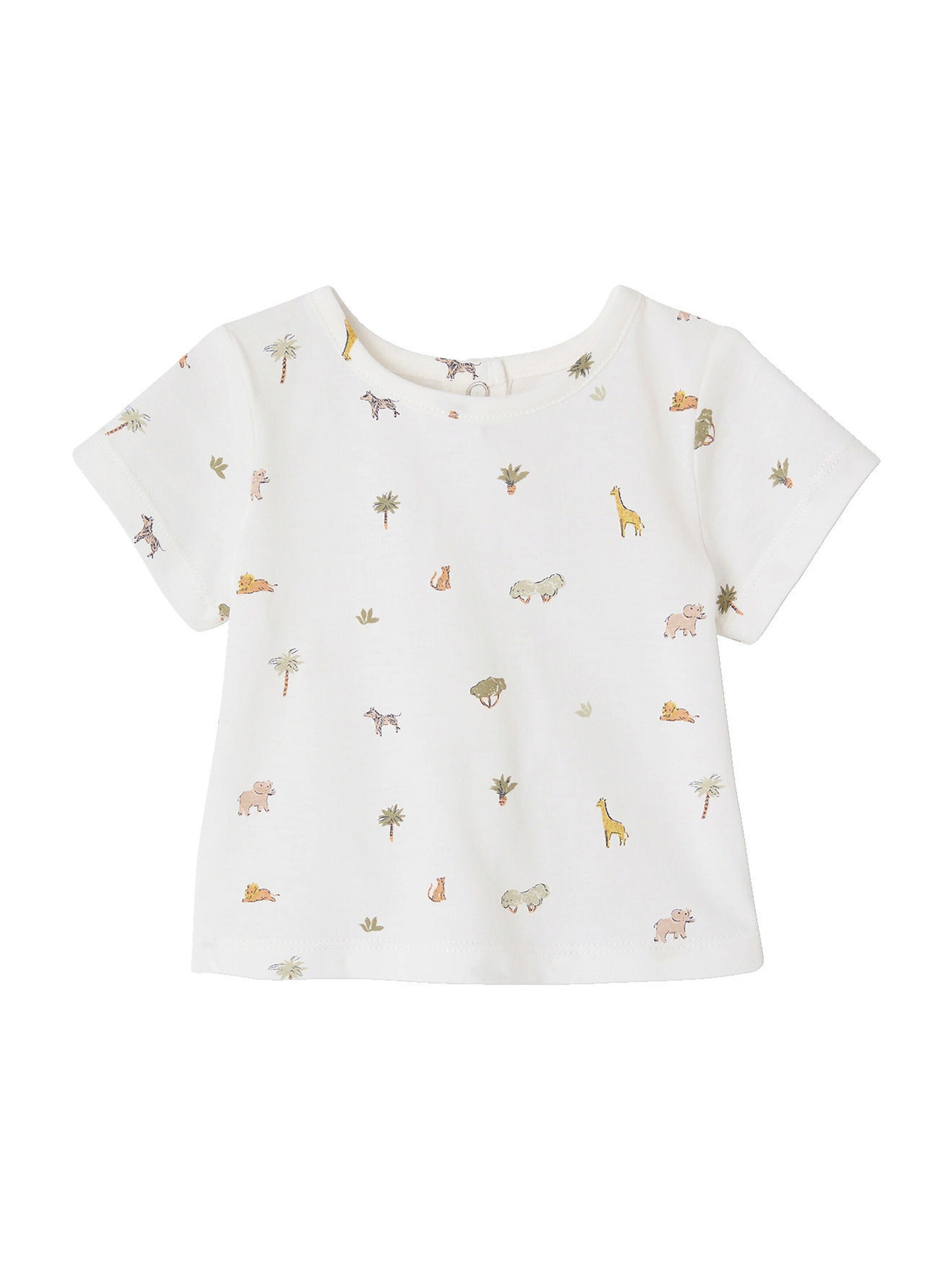 Vertbaudet Baby-Set: Bedrucktes T-Shirt & gestreifte Shorts khaki
