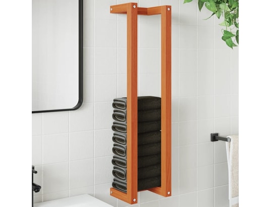 VIDAXL - Porte serviette Porte-serviette marron cire 23x18x90 cm bois de pin massif