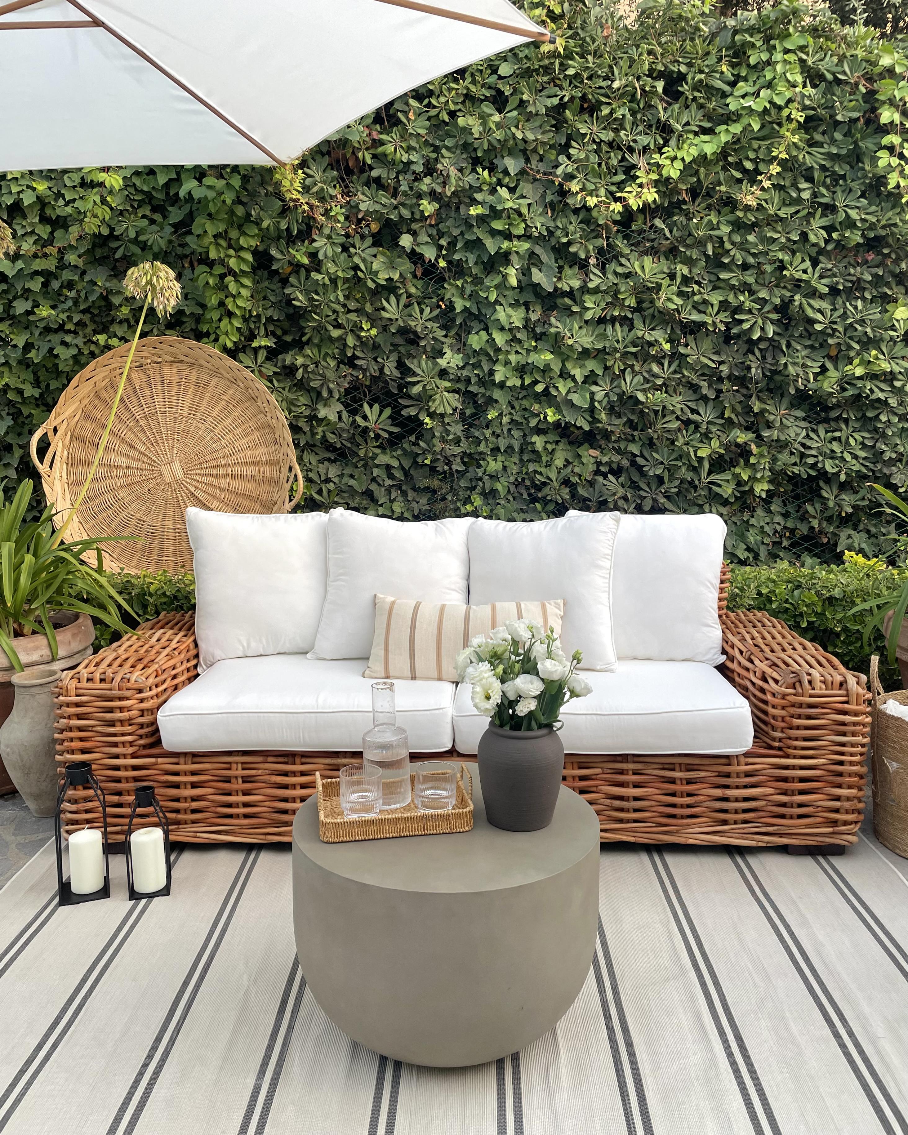 Tuin loungebank 3-zits FORLI Rotan Natuurlijk