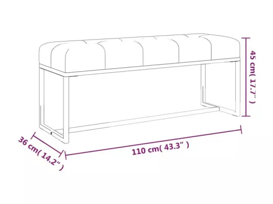 Banc Beige 110x36x45 Velours