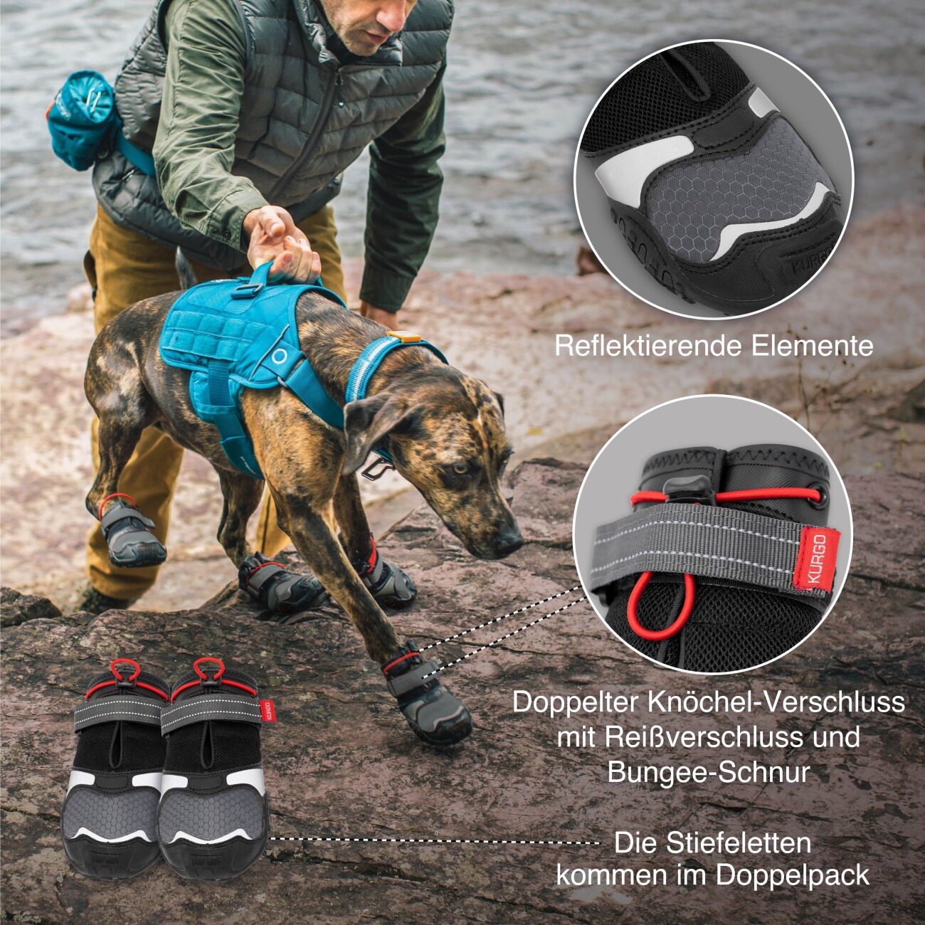 Kurgo Hundeschuhe Blaze Cross- S