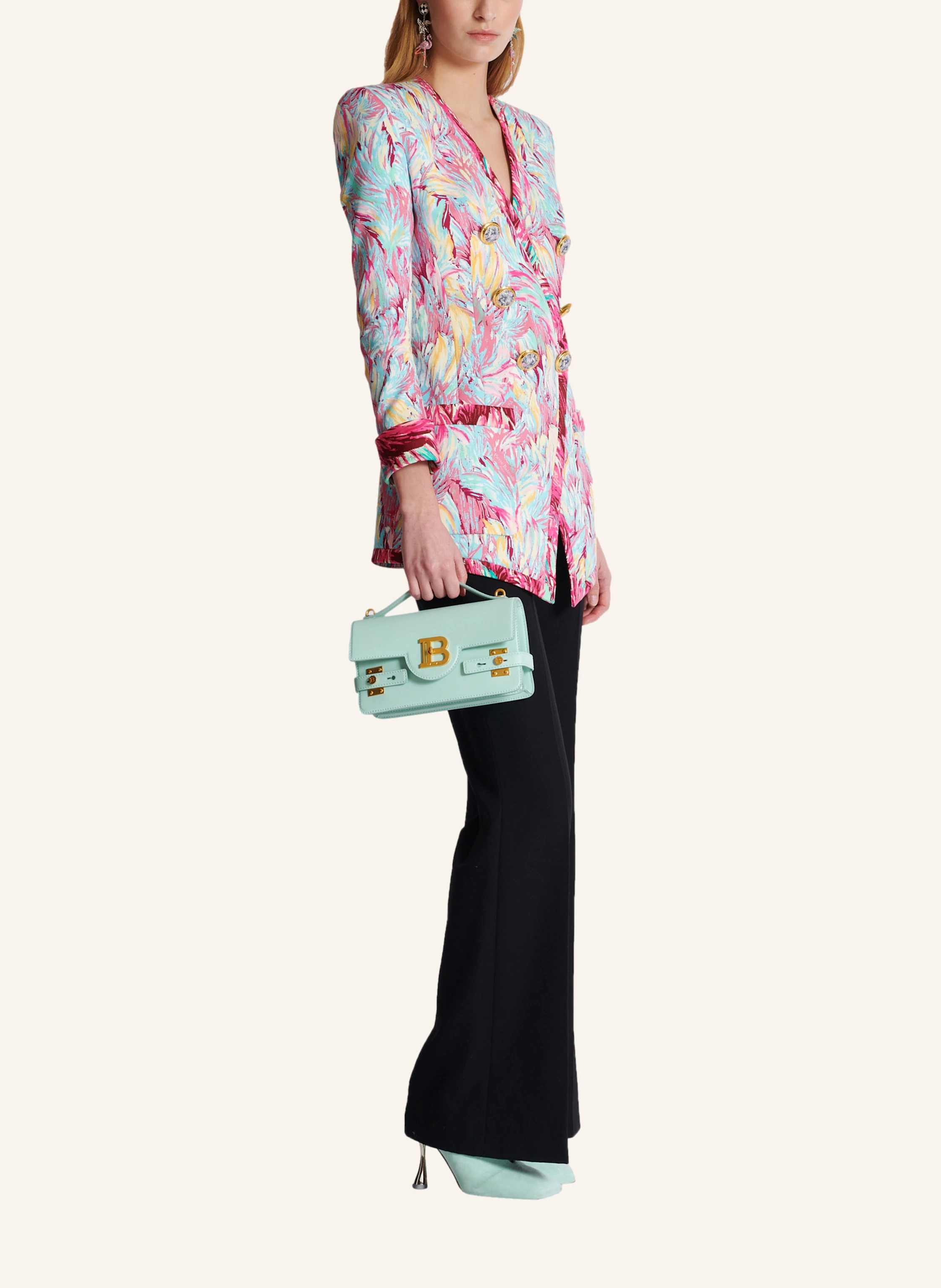 BALMAIN Tasche B-Buzz Shoulder 24 aus Kalbsleder