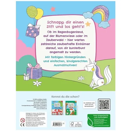ars Edition Mein großes buntes Malbuch – Einhörner