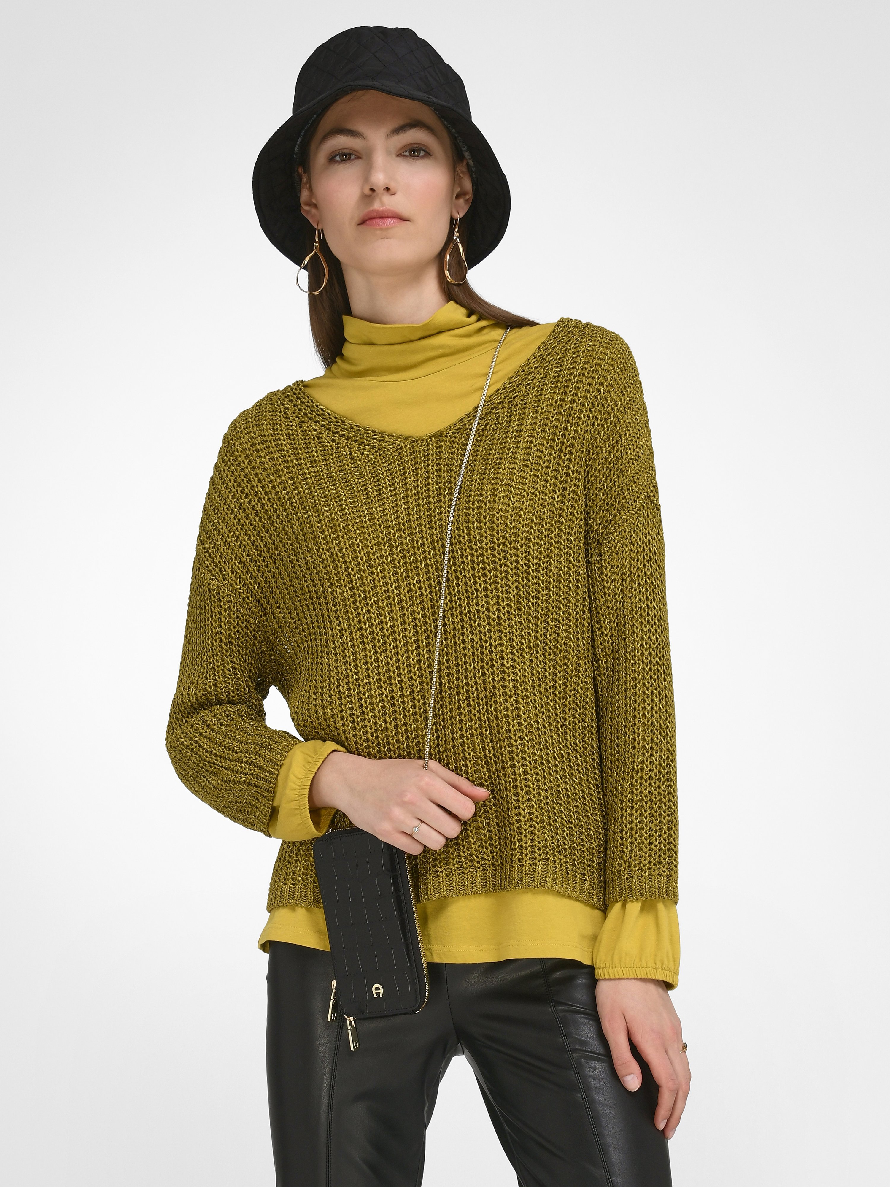 V-Pullover mit 3/4-Arm