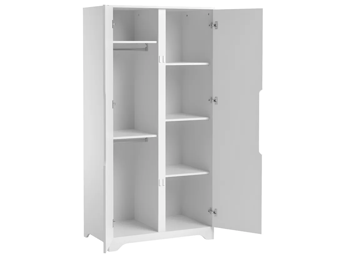 Lit bébé 60x120 et armoire 2 portes Ova Blanc