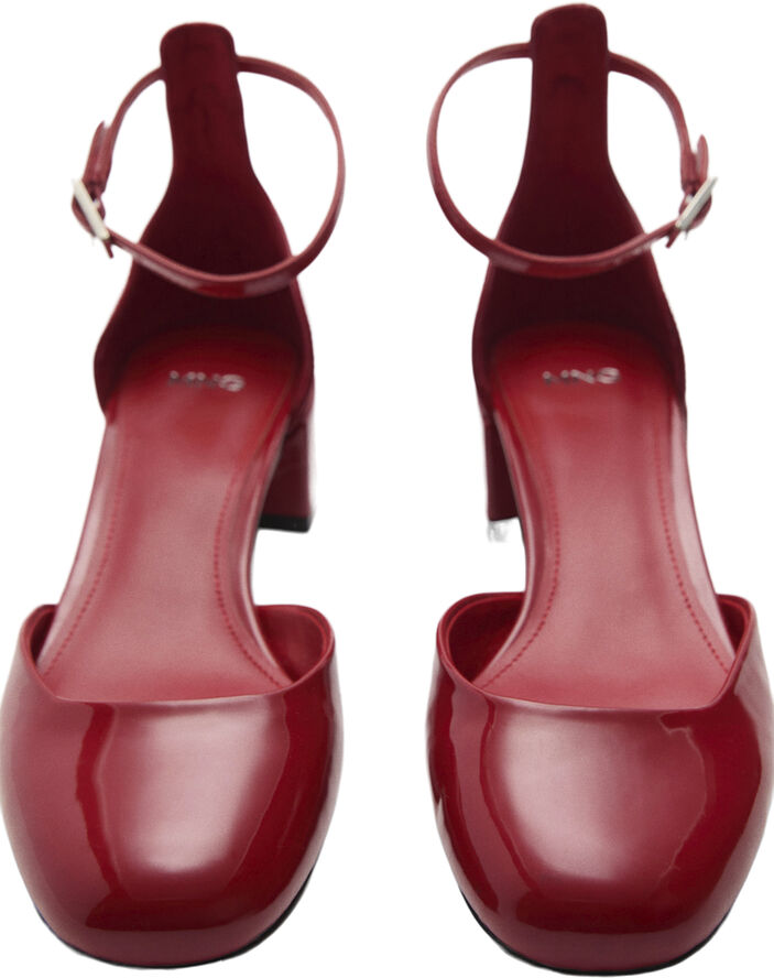 MANGO Patent leather-effect heeled shoes Red