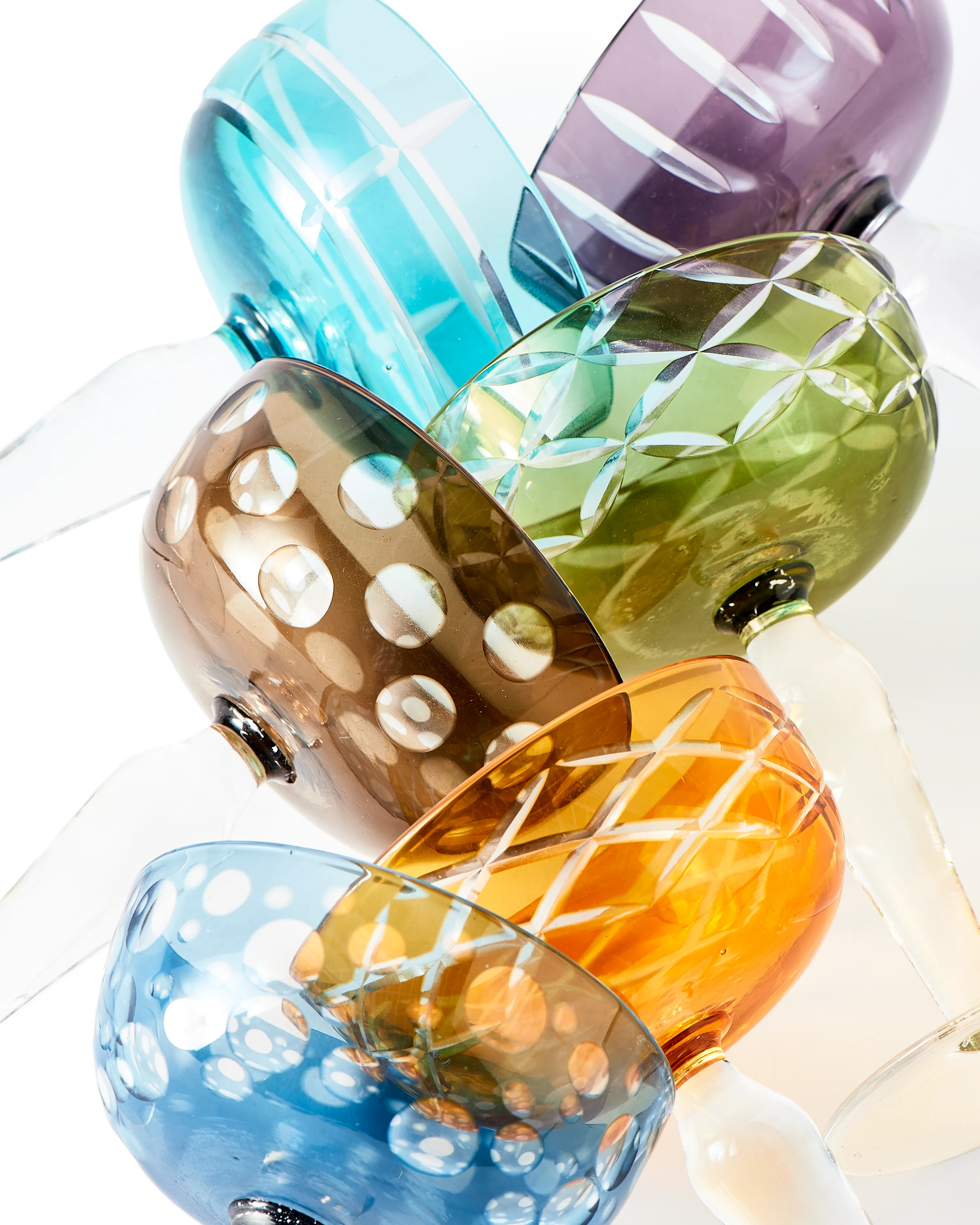 POLSPOTTEN  Coupe Cuttings glas, Mulitcolour - 6 stk.