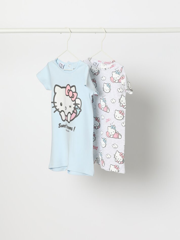 Conjunto com 2 pijamas estampados da Hello Kitty ©Sanrio - Cinza Mesclado