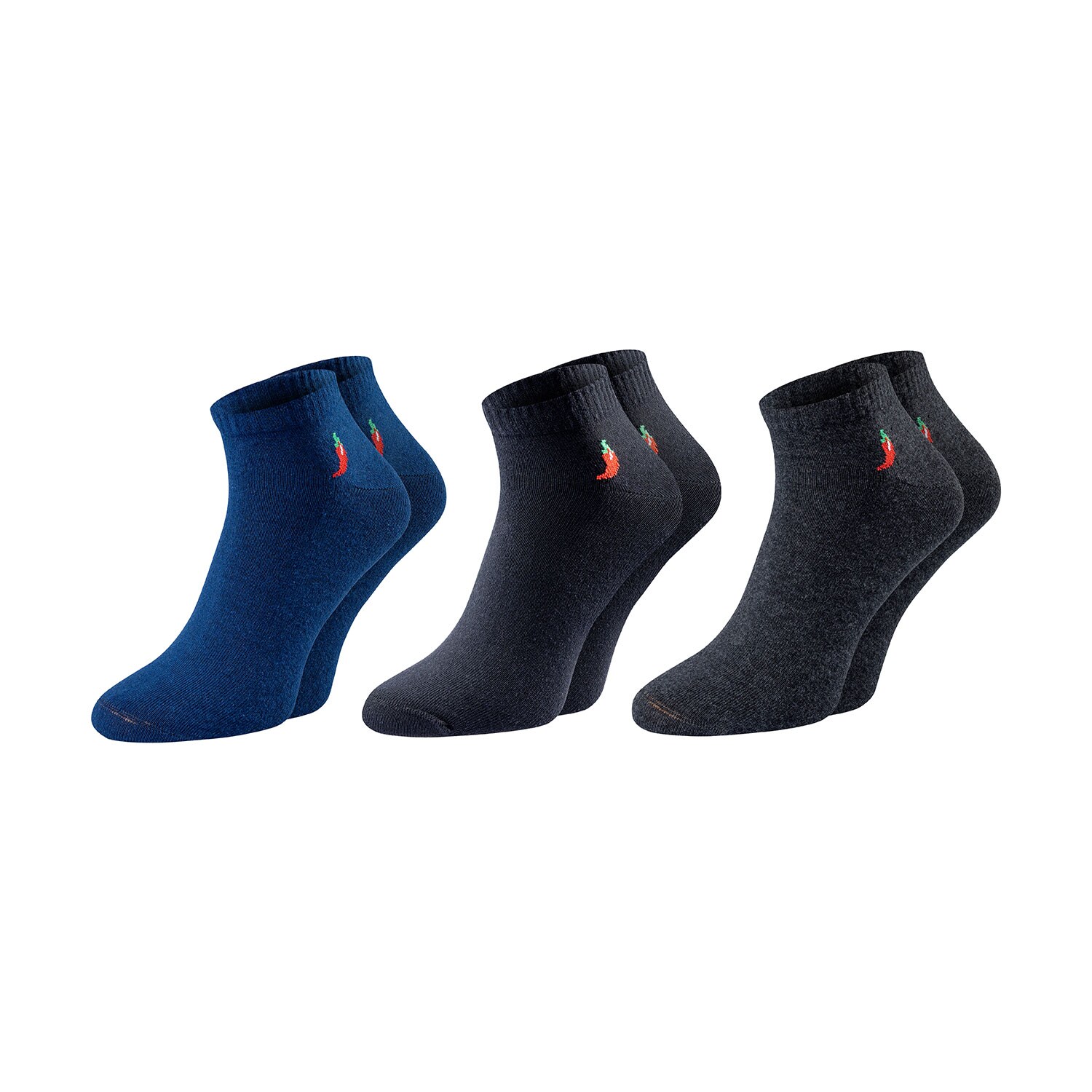 ChiliLifestyle Quarter Dark Socken, 3 Paar, für Damen und Herren