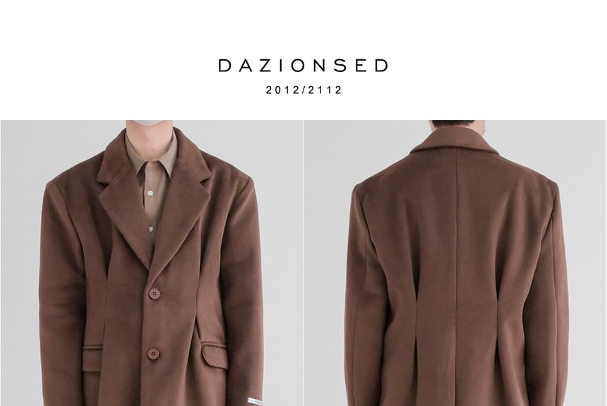 DAZO Studios - Lange jas met reverskraag en enkele rij knopen