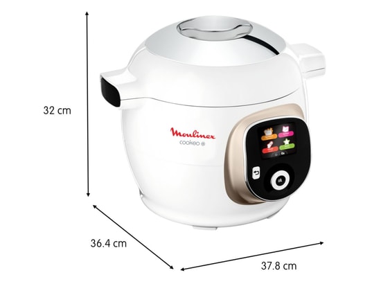 MOULINEX - Autocuiseur COOKEO+ 180 recettes 6L Blanc Silver CE85BA10