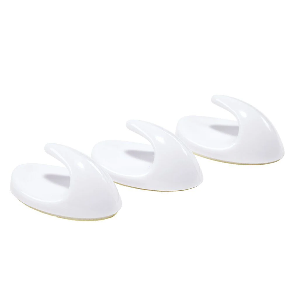 Lot de 3 accroches torchons adhésifs plastique blanc