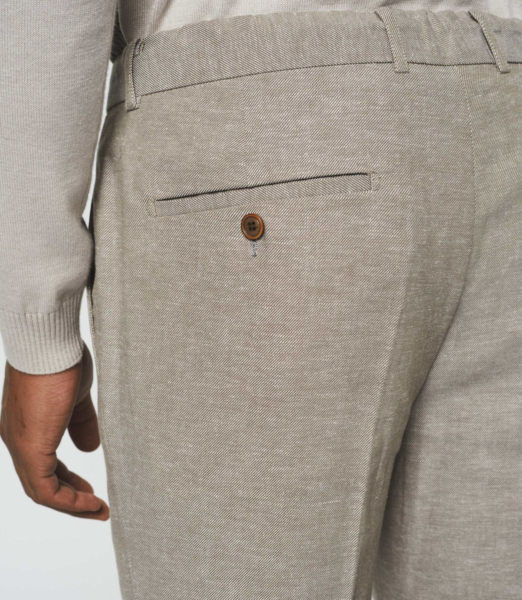 Pantalon ville en lin taupe 