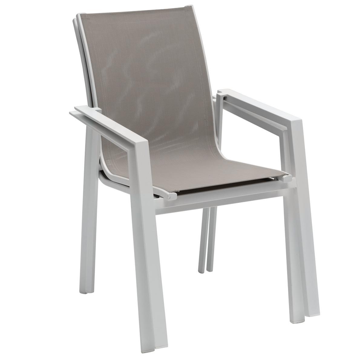 FAUTEUIL REPAS PAVANE NOISETTE BLANC
