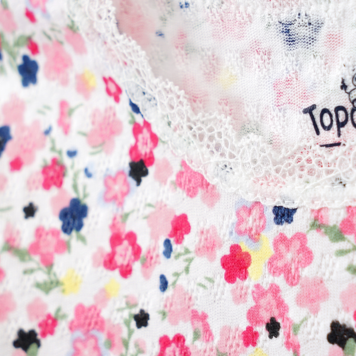 Topomini Baby Langarmshirt aus Bio-Baumwolle weiss / rosa / pink