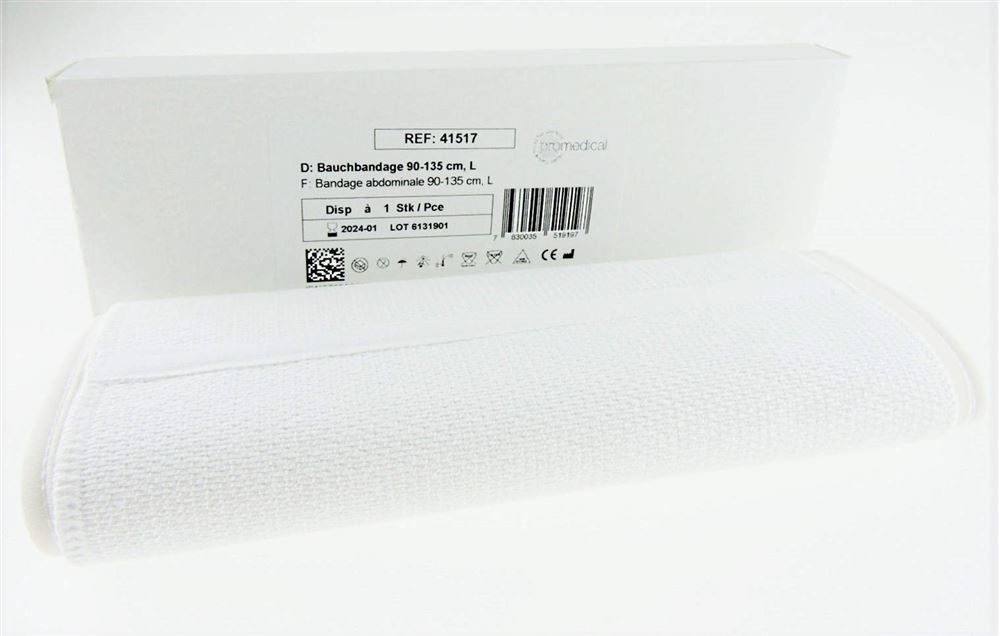 PROMEDICAL Bauchbandage L 90-135cm weiss 25cm 1 Stk