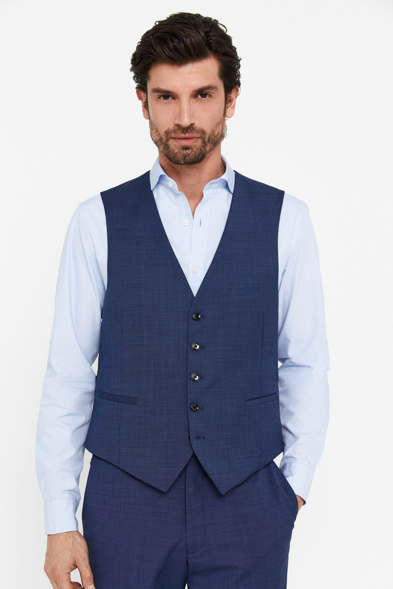 Chaleco azul slim - Azul